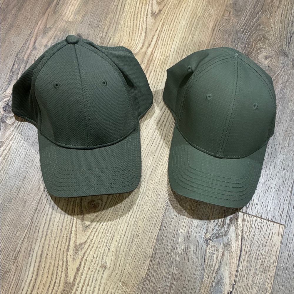2 Olive Green Men's Baseball Caps